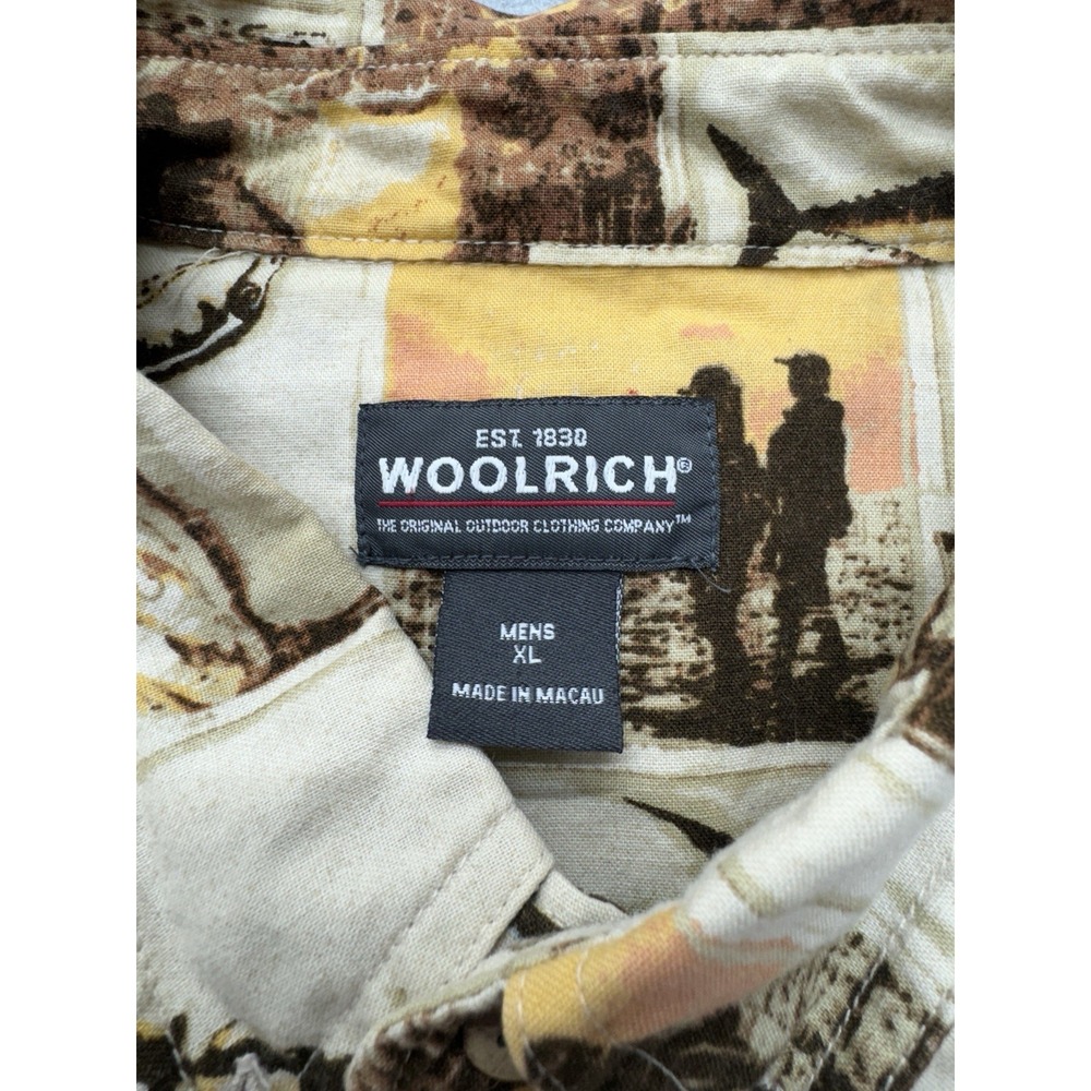 Woolrich Shirt Mens Extra Large Multi Fish Photo‎ Casual Outdoor Camping Fishing - Picture 2 of 9